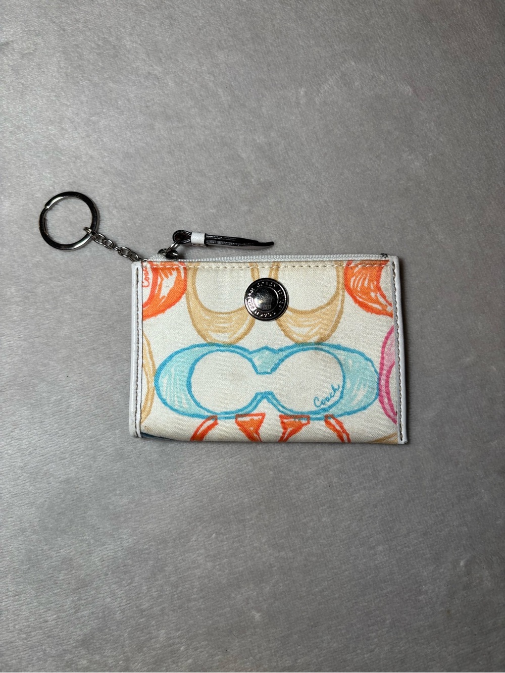Coach Vintage Scribble Keychain Card Wallet